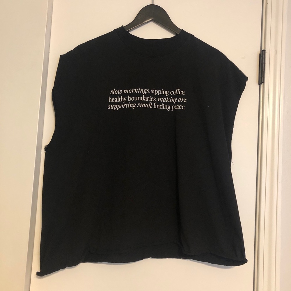 We The Babes Small Business Mantra Black and White Shirt